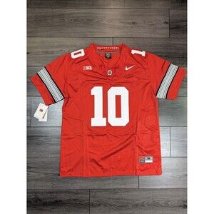 Julian Sayin #10 Red Buckeye Stripe 2026 OSU Ohio State Football Jersey Medium